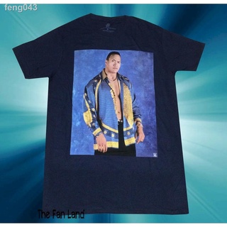 ☫■☃เสื้อแฟชั่นแบรนด์ WWE Rock Retro School Photo WWF t เสื้อยืดผู้ชายแฟชั่น Tops