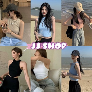 JJ shop💜 พร้อมส่ง ​เสื้อกล้ามไหมพรม สีพาลเทล น่ารักใส่เที่ยวคิ้วๆ "13509"