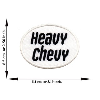 ตัดรีด ตัวรีดติดเสื้อ อาร์มปัก ติดเสื้อปัก ปักเสื้อ DIYลาย Heavy chevy สีขาว