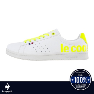 le coq sportif รองเท้าชาย-หญิง รุ่น LA ROLAND SL BL สีขาว-เหลือง (รองเท้าผ้าใบสีขาว, รองเท้าแฟชั่น, แบบผูกเชือก, Unisex,