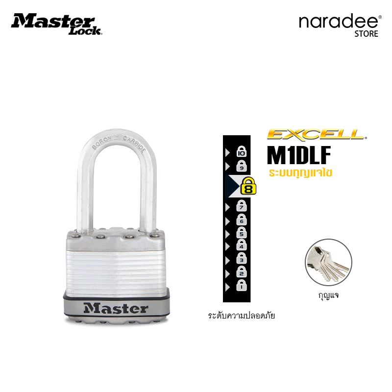 มาสเตอร์ล็อค  M1DLF - กุญแจ ระบบล็อคลูกปืนคู่ (dual ball bearing)