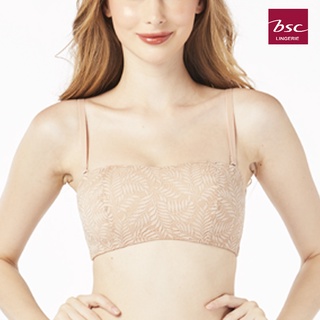 BSC Lingerie Tank Top Bra ชุดชั้นในเกาะอกเซ๊กซี่ ไม่มีโครง รูปเเบบครึ่งเต้า ถอดสายได้ - SB8303 BE,BLIV