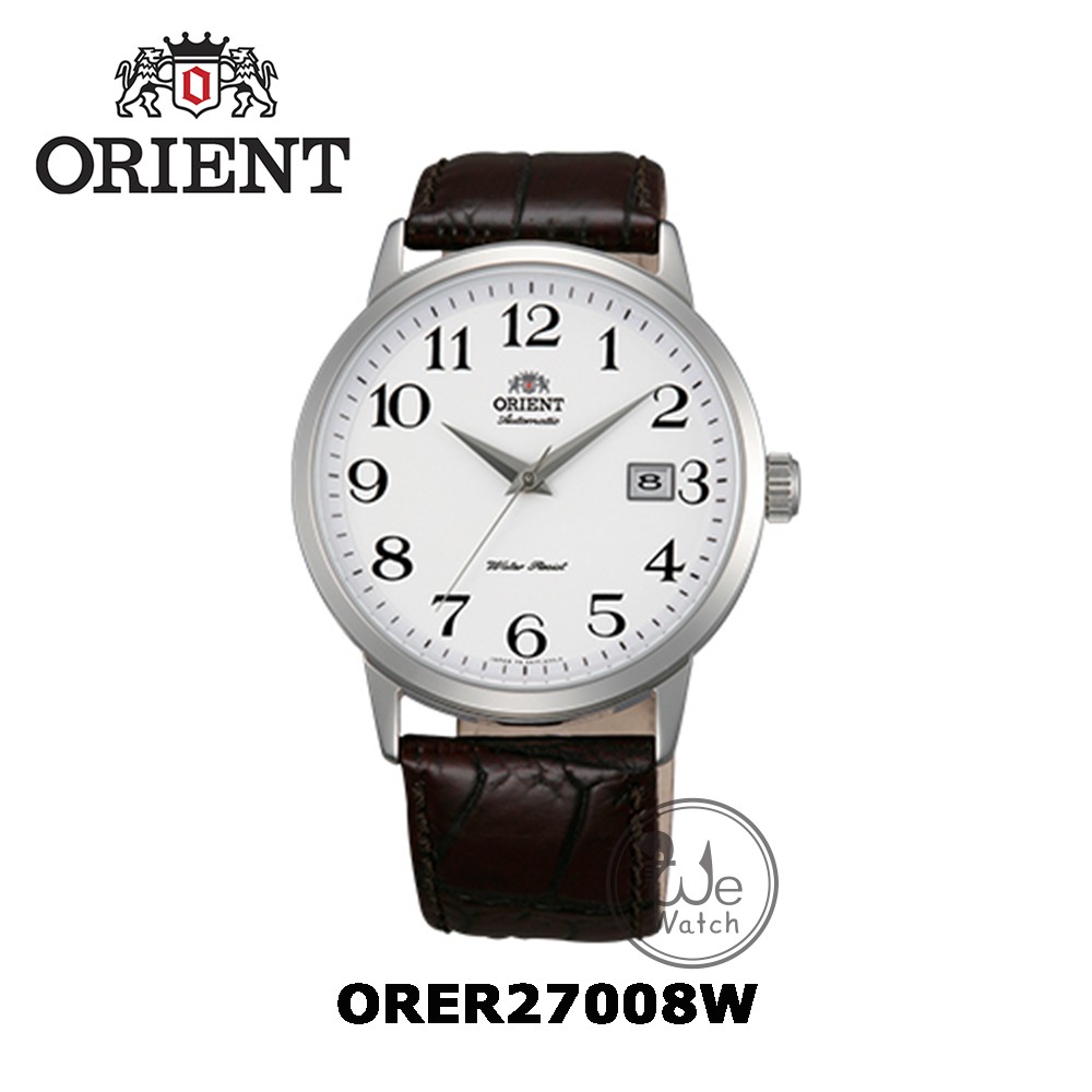 Orient นาฬิกาข้อมือผู้ชาย รุ่น ORER27008W ระบบ AUTOMATIC ตัวเรือน Stainless หน้าปัดสีขาว สายหนังแท้ขนาด 22 มม.
