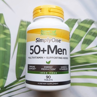 วิตามินรวม สำหรับผู้ชายวัย 50 ปีขึ้นไป SimplyOne 50+ Men Multivitamin + Supporting Herbs Iron Free 90 Tablets (Super Nutrition®)