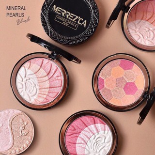 เพียร์ล บลัชออนปัดแก้ม เมอร์เรซกา(มีแปรงปัดแก้มในตลับ) Merrezca Mineral Pearl Blush✨