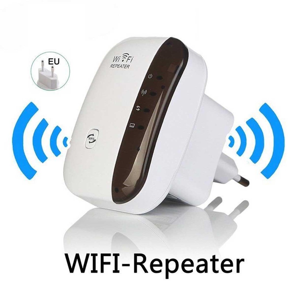 ตัวรับสัญญาณ WiFi ตัวดูดเพิ่มความแรงสัญญาณไวเลส Wifi Repeater ตัวกระจายอินเตอร์เน็ต 2.4GHz 300Mbps (สีขาว)
