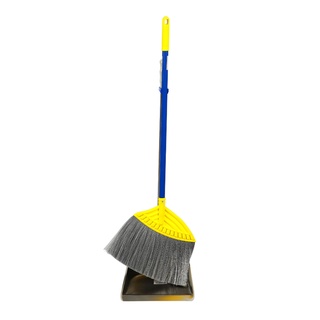 ชุดโกยผงเหล็กชุบกันสนิมพร้อมไม้กวาดขนาดใหญ่ NCL ไม้กวาด ที่โกยผง Rust-proof steel dustpan set with large broom NCL