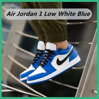 ♀✌เน้นให้ของขวัญ รองเท้าเทนนิส ของแท้ 100% 41 สี Nike Air Jordan 1 low white Blue