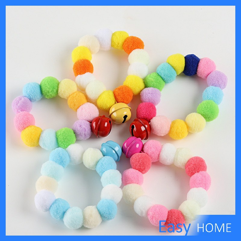 ปลอกคอ """ปอมปอม """ ปลอกคอลูกขนสัตว์เลี้ยง ..พร้อมจัดส่งคละสี..ปลอกคอสุนัข Pet collar