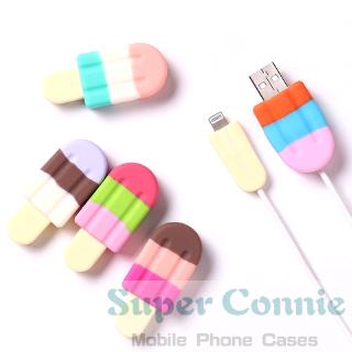 Cute Cartoon Ice Cream USB Charging Cable Head Protector Organizer Data Line Protector