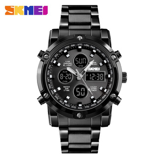SKMEI 1389 Jam Tangan Pria Digital Analog Tali Stenlis MGOS