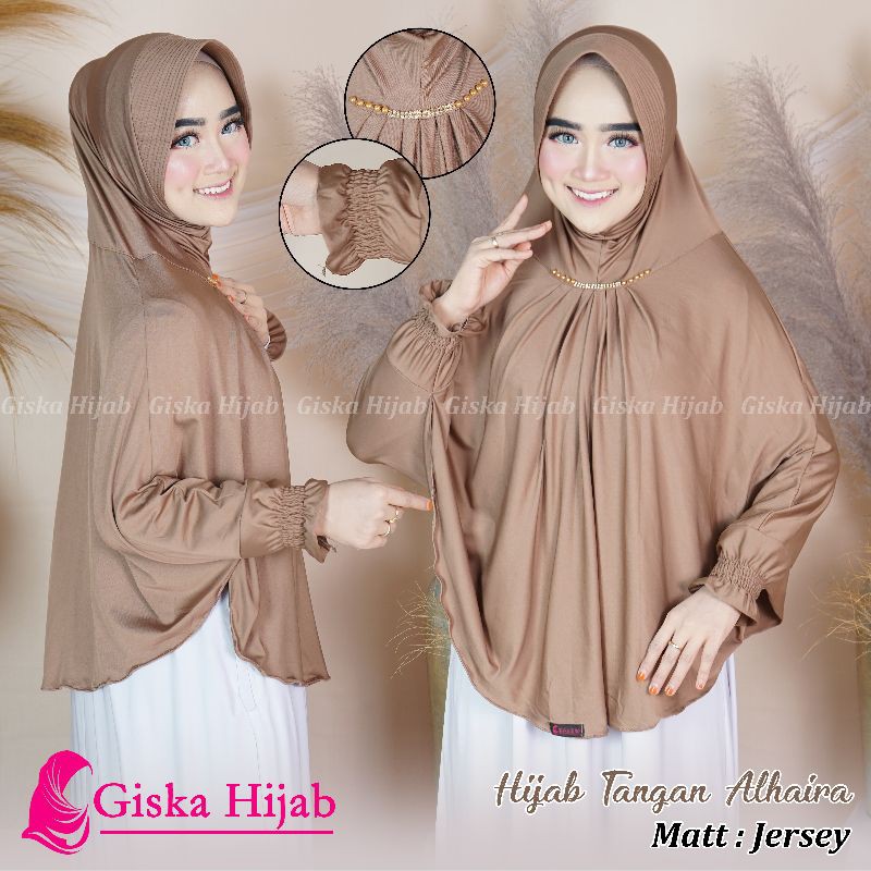 ข้อเสนอสุดฮอต HIJAB KHIMAR SLEEVE SEQUIN GEM HIJAB BERGO PEARL HAND MATERIAL