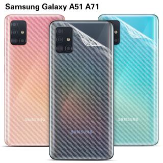Samsung Galaxy A71 A51 คาร์บอนไฟเบอร์ เคลือบด้าน ด้านหลัง สติกเกอร์ ด้านหลัง โปร่งแสง นิ่ม ฟิล์มป้องกัน