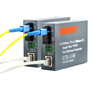 Htb - 3100 A / B Konverter Optikal 10 / 100 Mbps Rj45 โหมดเดียวอุปกรณ์ปรับได้