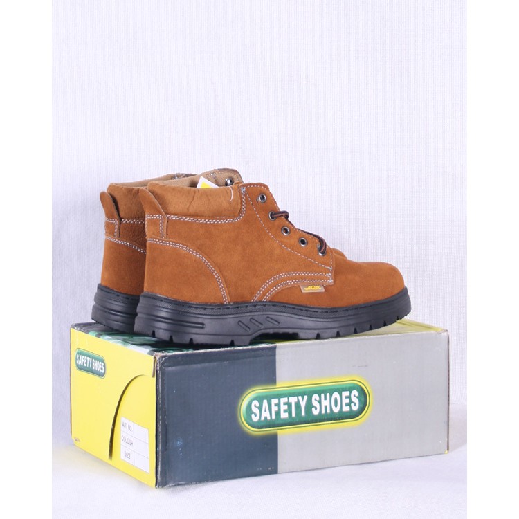 รองเท้าเซฟตี้ หนังกลับ หุ้มข้อ  #031 หัวเหล็ก พื้นเสริมแผ่นเหล็ก safety shoes