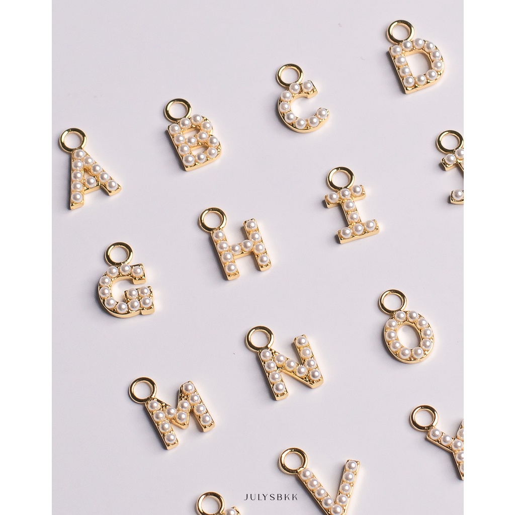 Julys - mini pearl alphabet charms