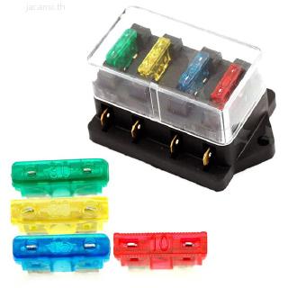 4 Way Car Vehicle Circuit Automotive Blade Fuse Block Holder Box + Fuse