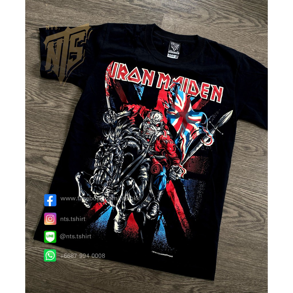 NTS​ 166 IronMaiden เสื้อยืด ลายวงดนตรี ซิลค์สกรีน ผ้าคอตตอนหนานุ่ม ไม่หดไม่ย้วย สีดำ S M L XL XXL