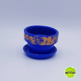 กระถางต้นไม้เพ้นท์สี (Art Plant Pots) - Blue Sea (D size) - Handmade by Belgian Artist Paul De Blieck