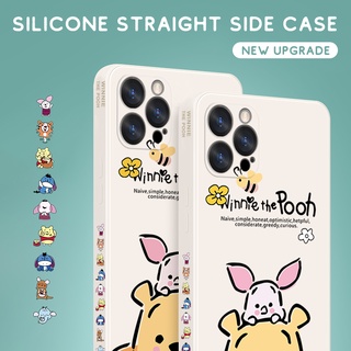 เคส Oppo A94 A92 A52 A92s A9 2020 A5 2020 Reno 5F เคสกันกระแทกใหม่การ์ตูนหมีพูห์วินนี่เคสโทรศัพท์สแควร์รูปแบบขอบซิลิโคนเหลวแบบนิ่มคลุมทั้งหมดเคสป้องกันกล้อง