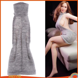 1/6 Sexy Backless Turtleneck Sweater Dress for 12 INCH Female Figures Gray