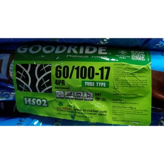 ยางนอกมอเตอร์ไซค์ GOODRIDE (ราคาต่อเส้น) ลายWAVE110 I H502 เบอร์ 60/100-17/225-17