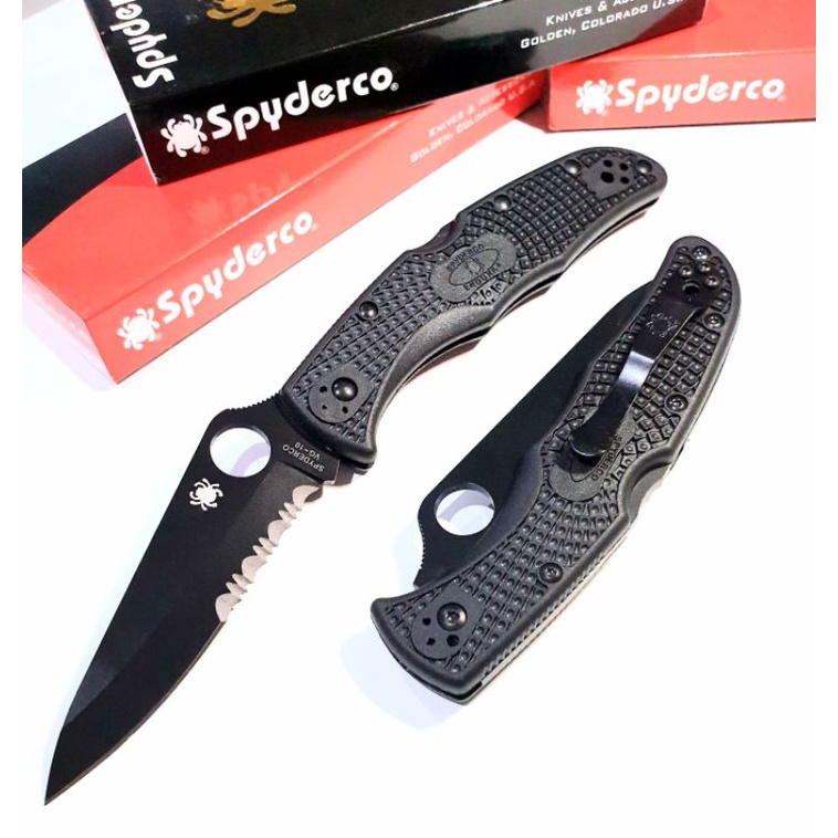 มีดพับขนาดกลาง-ใหญ่ Spyderco Endura 4, Serrated Blade, FRN Handle (C10)