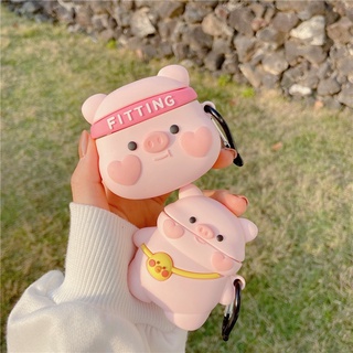 【คุณภาพดี】เคสหูฟัง ลายการ์ตูนหมู สําหรับ AirPods 1 2 3 Pro 2021