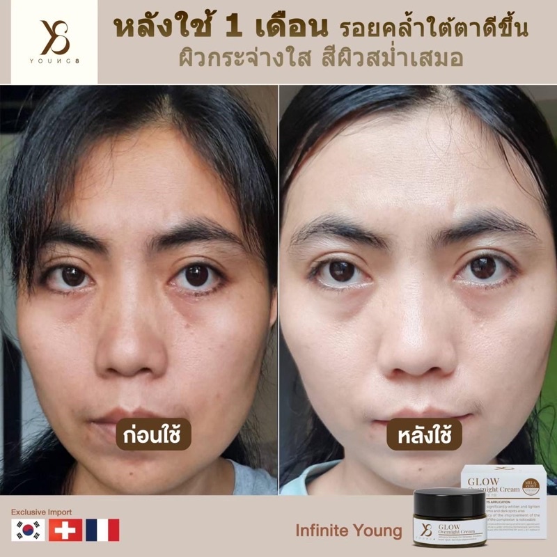 ครีม Y8 Glow Overnight Cream กันแดดy8 เคลียร์ผิว ฝ้า กระ ริ้วรอยเกลี้ยง ด้วยศาสตร์แห่งรางวัล