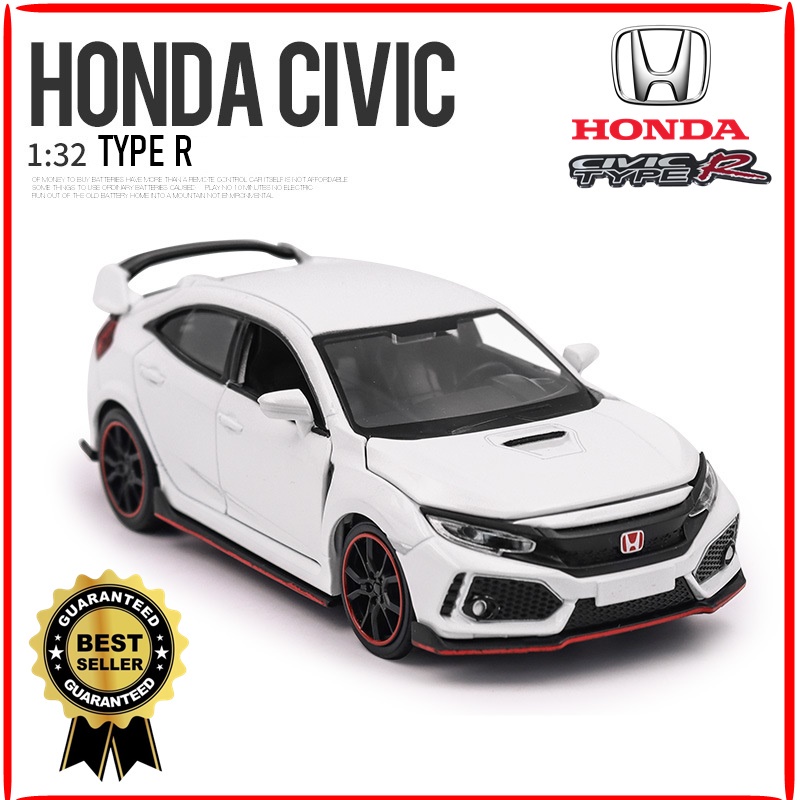 HONDA CIVIC TYPE R โมเดลรถเหล็ก ฮอนด้า เปิดประตูได้ เปิดกระโปรง เปิดท้ายรถได้ มีไฟหน้า-ท้าย เสมือนจริง วิ่งได้ 3227B #