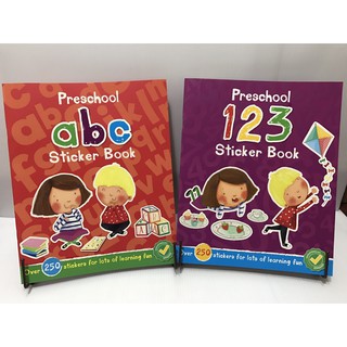 Babies Books Toys: หนังสือกิจกรรม หนังสือสติ๊กเกอร์ หนังสือเสริมทักษะ ชุด: S &amp; A Preschool ABC &amp; 123