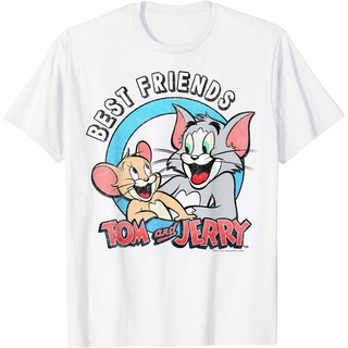 เสื้อยืดผ้าฝ้ายพรีเมี่ยม เสื้อยืด พิมพ์ลาย Tom And Jerry