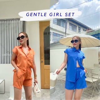 Gentle Girl Set ชุดเซตเสื้อเชิ้ตแขนกุด+กางเกงขาสั้น