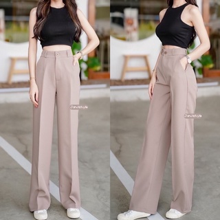 กางเกงเอวสูงขากระบอกกลางตรง รุ่น Daily Pants