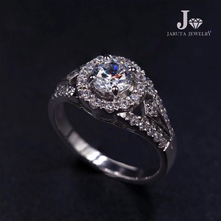 “รายล้อม” แหวนเงินแท้ 925 ฝัง Cubic Zirconia (เพชรรัสเซีย) | Jaruta Jewelry