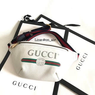  กระเป๋าคาดอก New gucci small leather belt bag white กระเป๋าคาดอกผู้ชาย  กระเป๋าคาดอกผู้หญิง