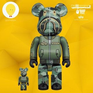 gachabox Bearbrick BAPE X ALPHA 100%+400% แบร์บริค ของแท้ พร้อมส่ง - Be@rbrick Medicom Toy - A Bathing Ape