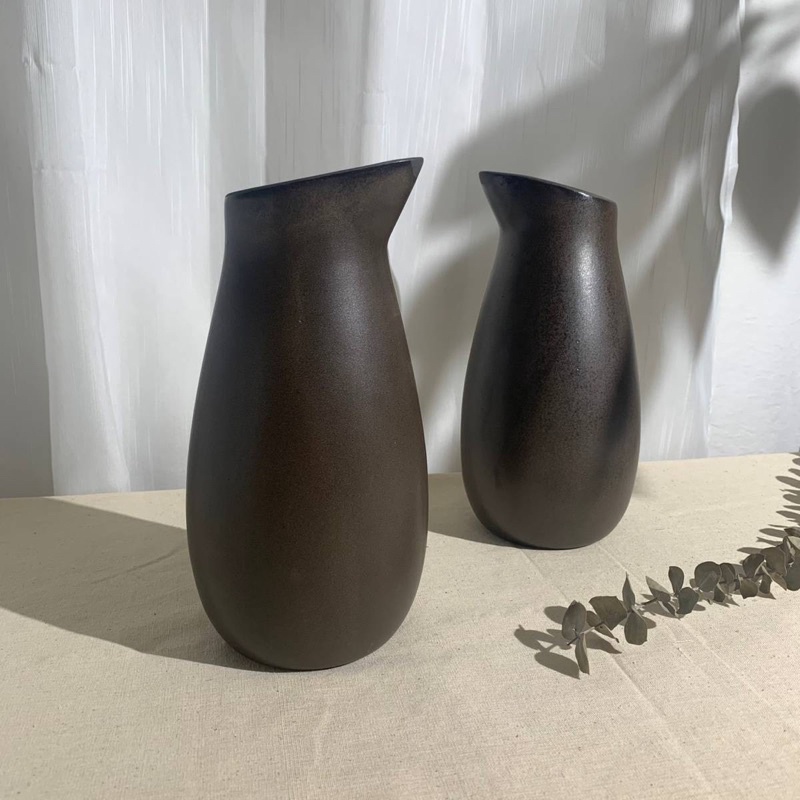 Goodsceramics🍓 VASE เหยือก,แจกัน ใช้ตกเเต่งบ้านได้ทุกมุม น้องมาในสี charcoal