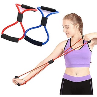 พร้อมส่ง! ยางยืดเลข 8 เล่นโยคะ ยางยืดบริหารร่างกาย เริ่มต้น Figure 8 Resistance Band บริหารกล้ามเนื้อ