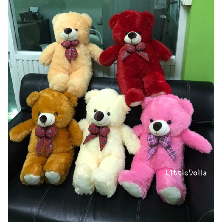 ตุ๊กตาหมีน้อยขนปุยโบว์สก็อต ขนาด 25 นิ้ว น่ารักน่ากอด(หมีไซส์กลาง)