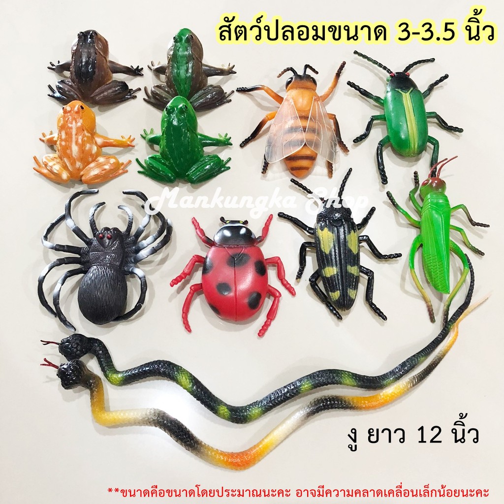 (ขนาด 3.5 นิ้ว) สัตว์ปลอม แมลงปลอม แมงมุม งู มด ผีเสื้อ เต่าทอง ตะขาบ แมงป่อง ของเล่นปลอม ของเล่นแกล้งคน ของเล่นเด็ก [3]