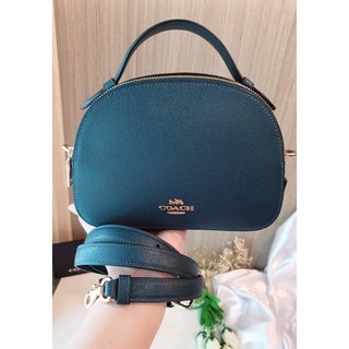 👑ผ่อน0%~แท้100%👑SERENA SATCHEL COACH 1589 Peacock หนังคอสเกรนสีเขียว IM/PEACOCK 1591