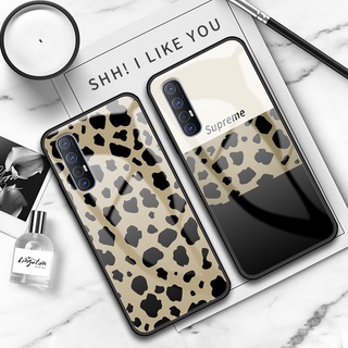 Dmy เคสโทรศัพท์มือถือกระจกนิรภัย ลายเสือดาว สําหรับ OPPO reno 3 8 8z 8T 7 Pro 7z 6 6z 5 4 2 2F Z 10 F9 F11 Pro A55 A54 Find X X2 X3 X5