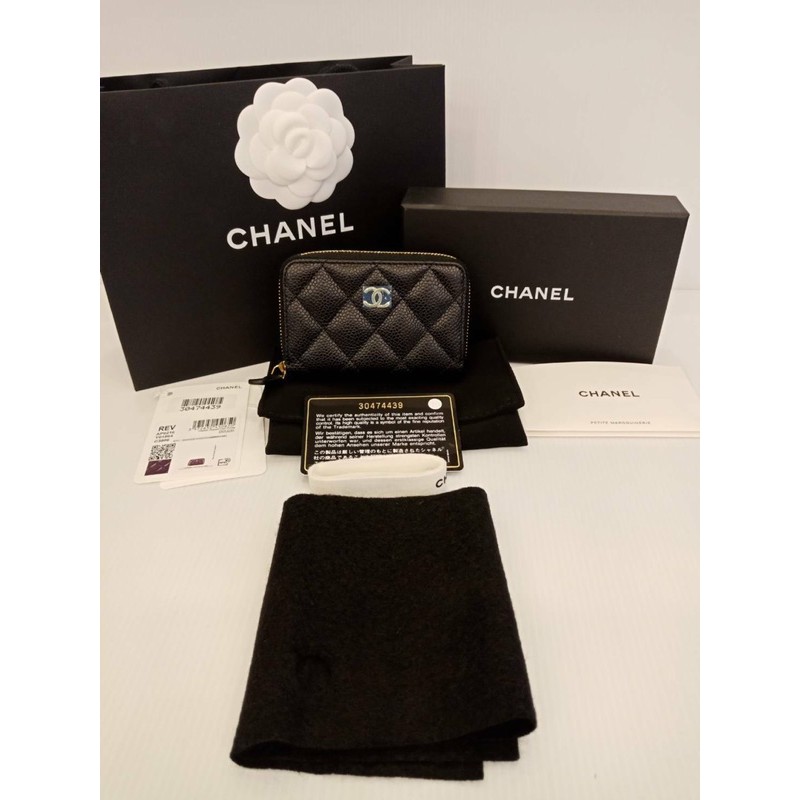 Used Zippy Coin/Card GHW Chanel holo 30