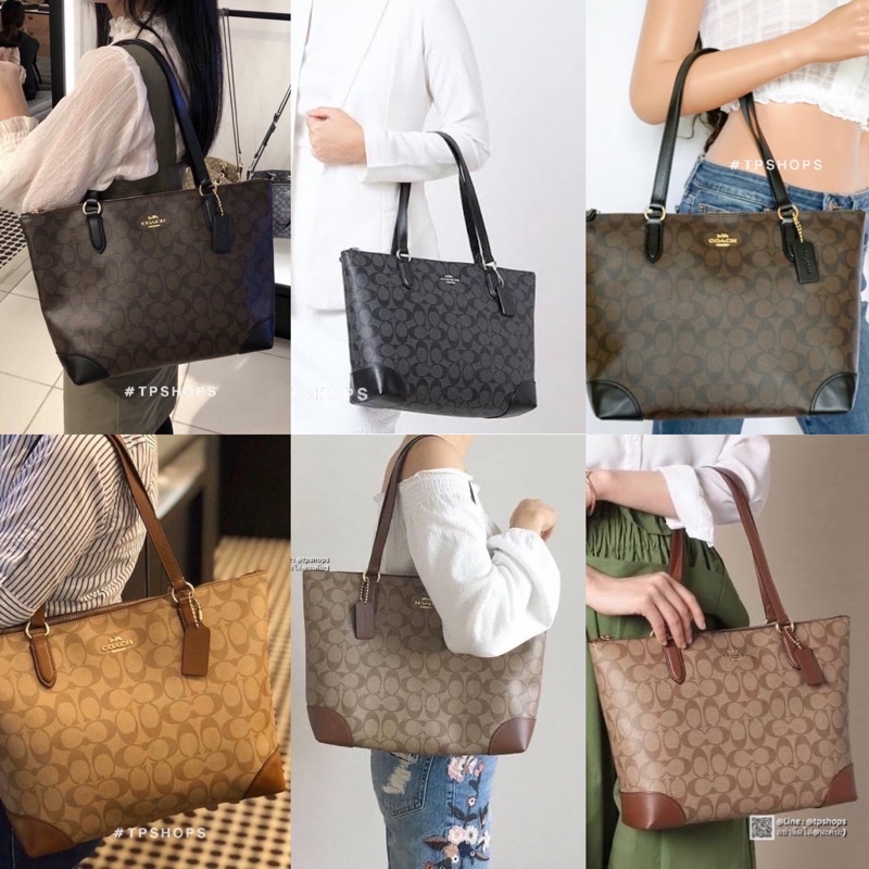 ‼️1 แถม 1 ‼️#กระเป๋าสะพายไหล่ Coach shopping zip tote (แถมกระเป๋าคล้องมือฟรี‼️) โค้ชชอปปิ้ง SP รหัส 885