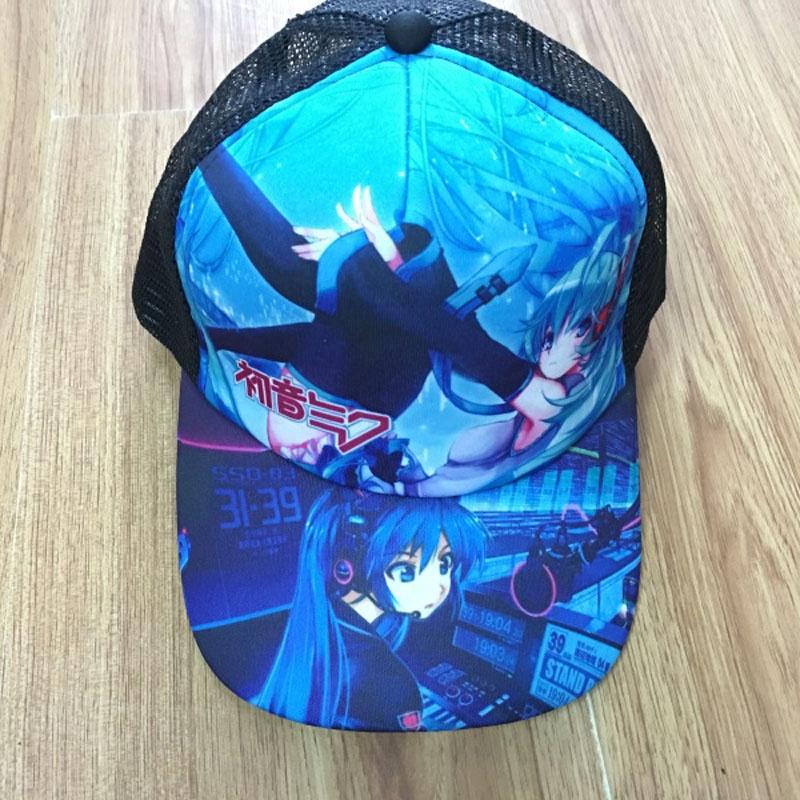 Anime Hatsune Miku Baseball Cap Adjustable Summer Cap Anime Mesh Hat