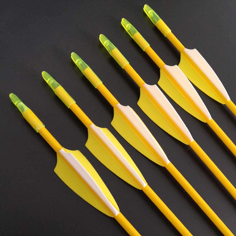 12pc 6mm 31 นิ้วไฟเบอร์กลาส Arrow กระดูกสันหลัง, การแข่งขันการฝึกอบรม Arrow Back