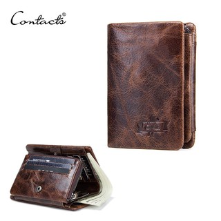 CONTACT'S กระเป๋าสตางค์ ชนิดหนังแท้ แบบพับ ทรงสั้น มีช่องใส่…