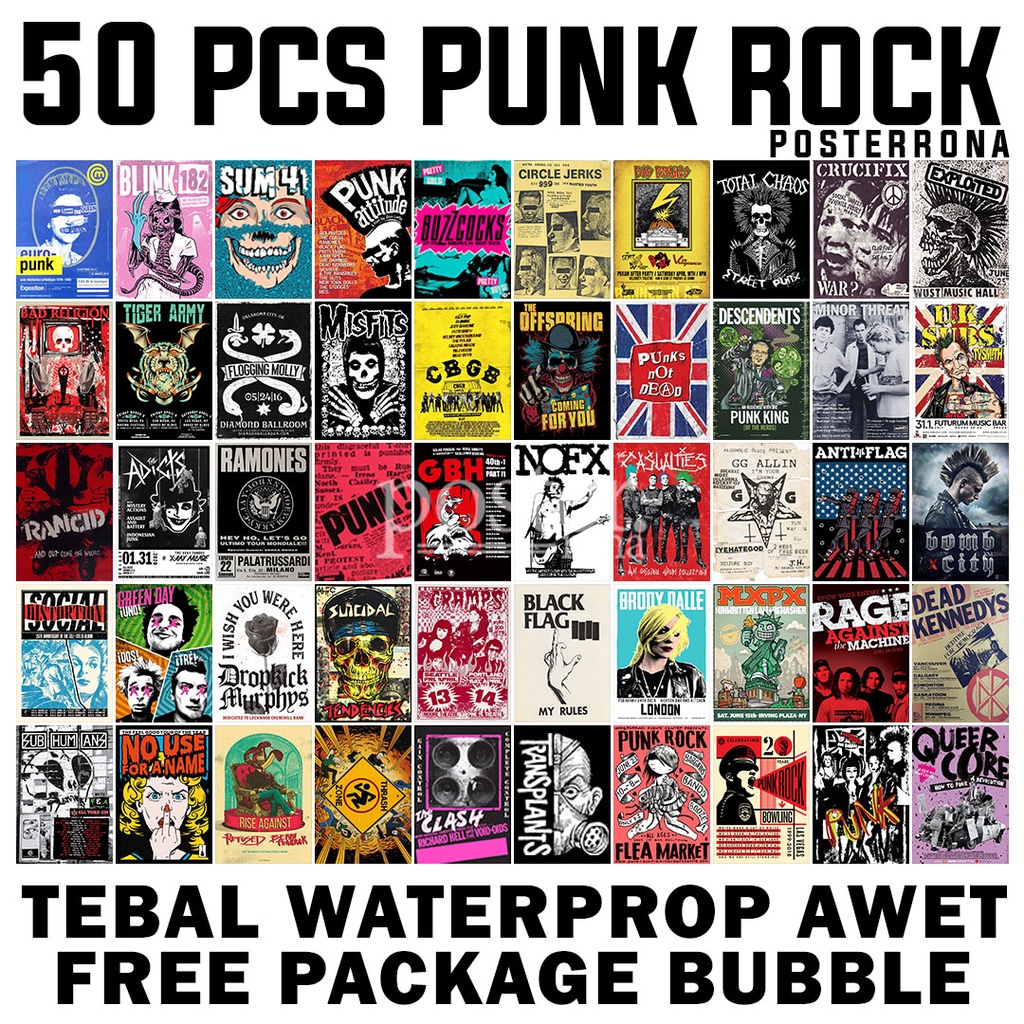 โปสเตอร์วินเทจ PUNK ROCK BAND SERIES