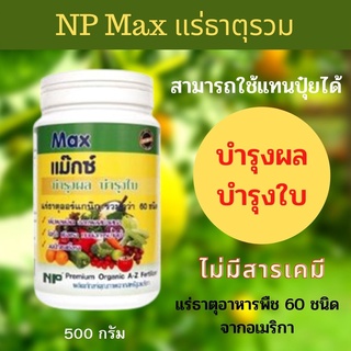 ปุ๋ยอินทรีย์ แร่ธาตุ NP MAX แร่ธาตุออร์แกนิครวม ขนาด 500 กรัม บำรุงผล บำรุงใบ เร่งผลให้ผลดก พืชเติบโตเร็ว